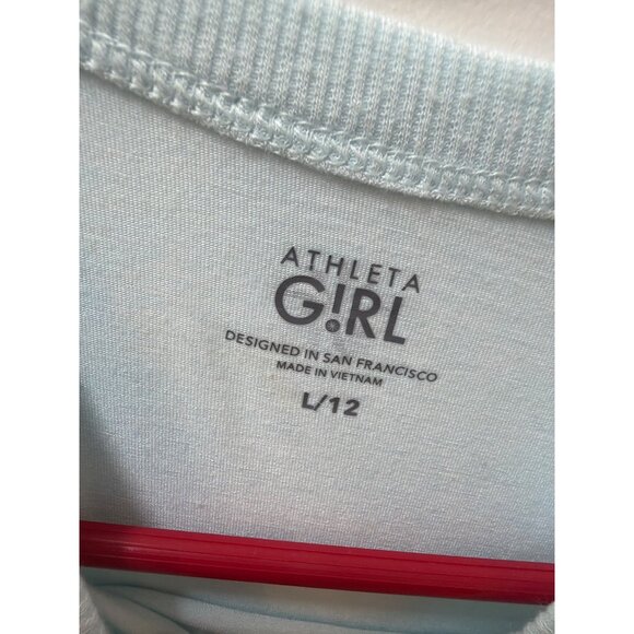 Athleta Girl Stand Up Together Light Blue Sleeveless Tank Top L/12 Polyester Ble - Picture 3 of 5